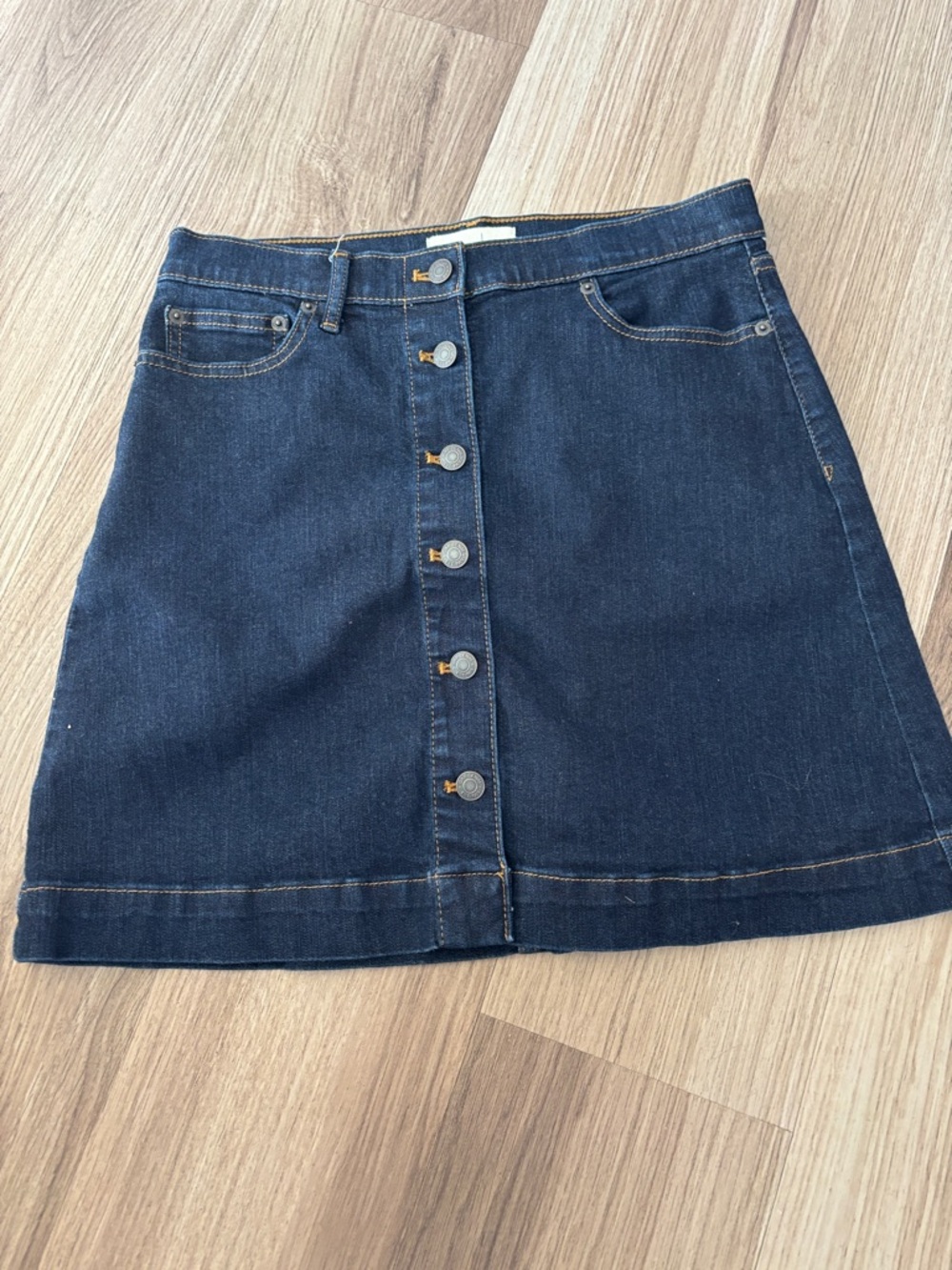 GAP Dark Blue Denim Button-Front Skirt